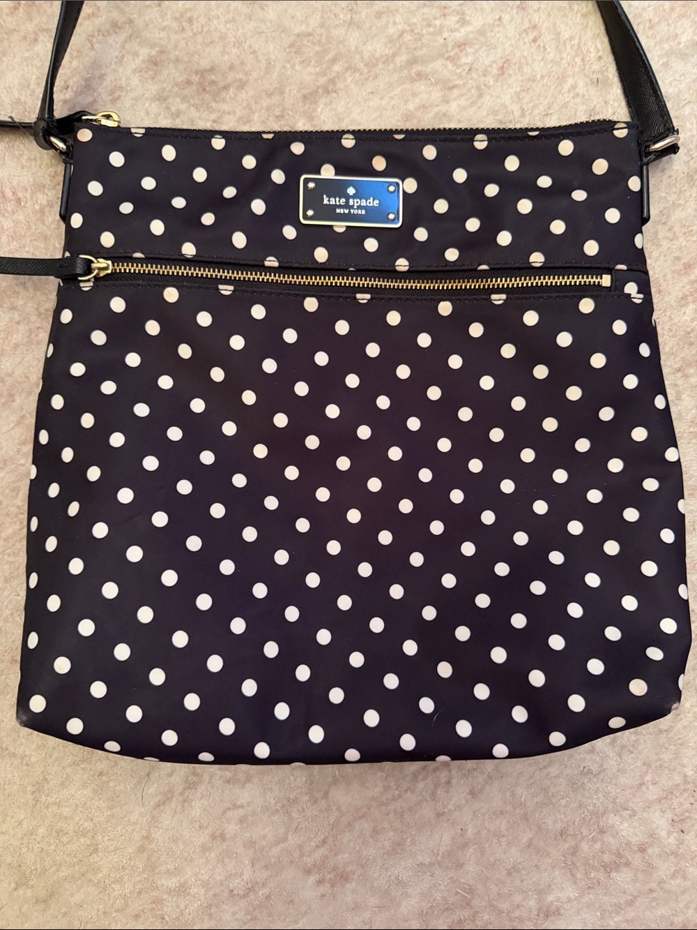 kate spade Black and White Polka Dot Crossbody Bag